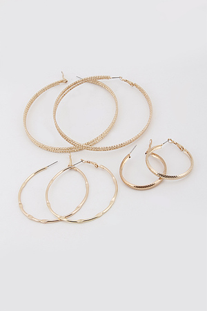 Mixed Hoop Earring Set 5LAB5